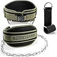 Weighted Dip Belt for Weight Lifting - 46" Pull Up Belt With Chain & Loading Straps