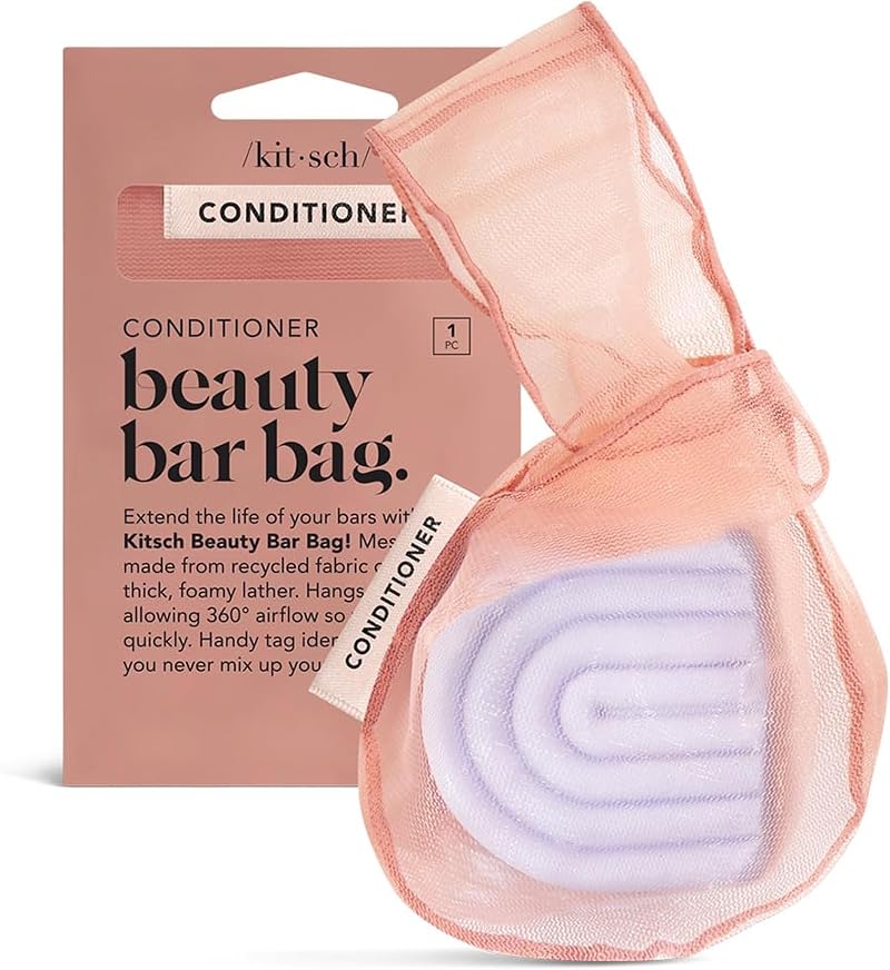 Kitsch Terracotta Bar Soap Saver Bag, Recycled Mesh Pouch for Shampoo &