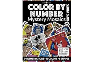 Color by Number: 80's Vibes | Black Background Edition | Mystery Mosaics Coloring Book for Adults | Pixel Art Coloring for Relaxation and Mindfulness: ... (Color by Number - Black Edition | Pixelart)