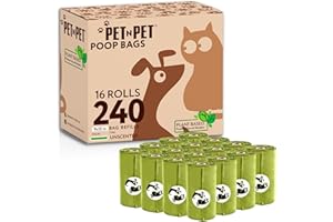 Pet N Pet Poop Bags For Dogs, 240 Counts Plant Based Dog Poop Bags Rolls, Thick Doggie Poo Bag, 100% Leak-proof, Easy to Use Pet Waste Bag