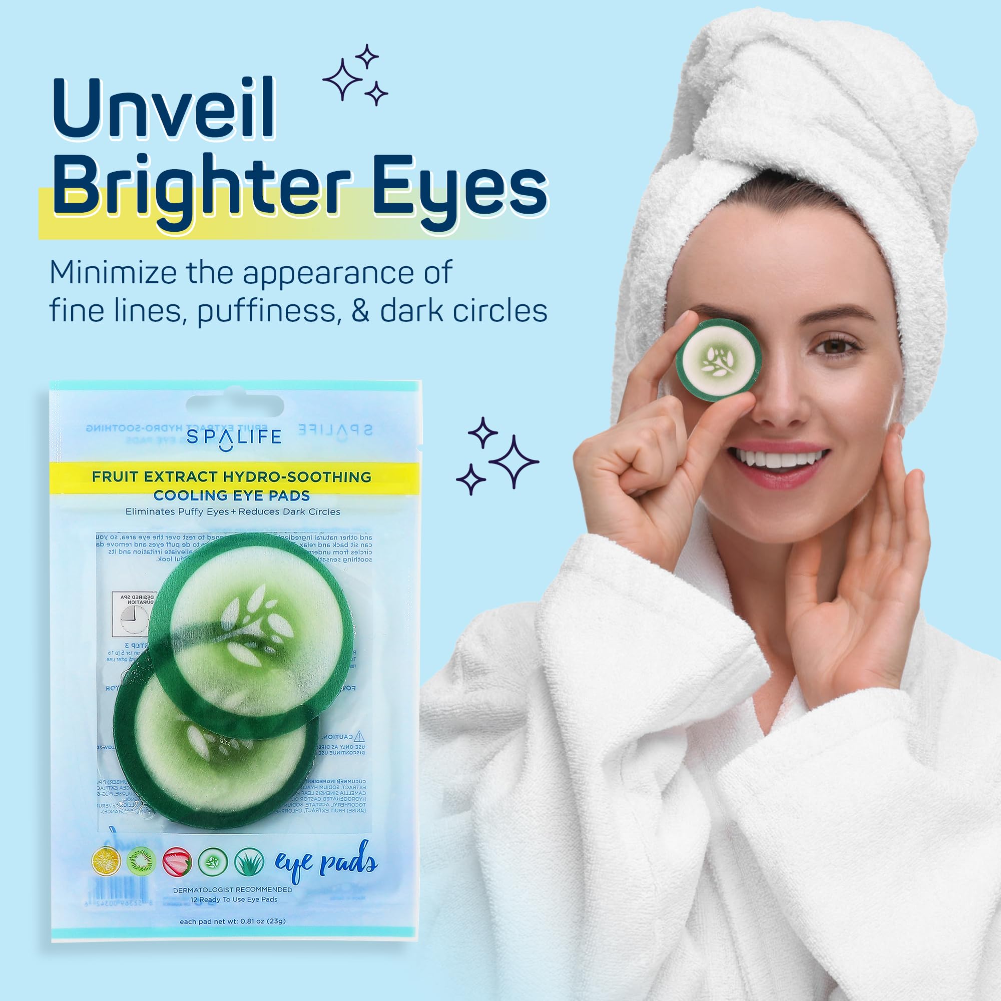 SpaLife Cucumber Korean Eye Patches | Dark Circles & Puffy Eyes Treatment | Nourishing Cucumber Eye Pads with Korean Skincare Extracts | Eye Mask for Puffy Eyes Daily Depuffing Eye Patches | 48 Count