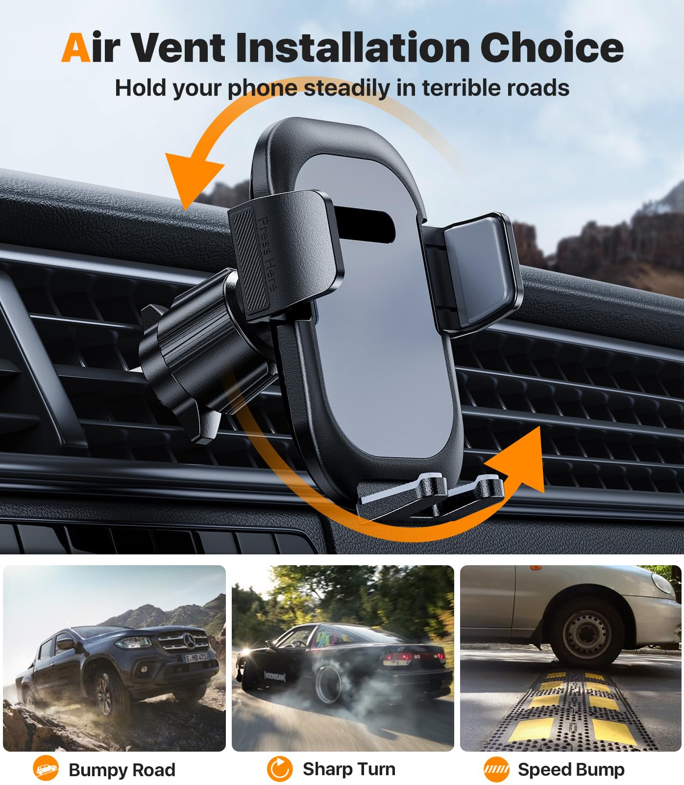 Ultra Stable Phone Holders for Your Car [Powerful & 360 Adjustable Suction Cup] Universal Car Phone Holder Mount Long Arm Flexible Car Mount for Dashboard Windshield Air Vent All Phone Case