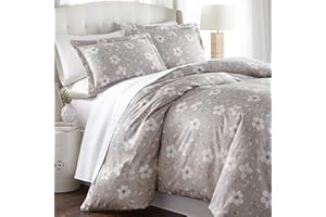 Southshore Fine Living, Inc. 100% Cotton Duvet Cover King Size - Soft 300 Thread Count Sateen, Hotel Collection, Luxurious California/King Comforter Cover, Machine Washable, Taupe-Grey