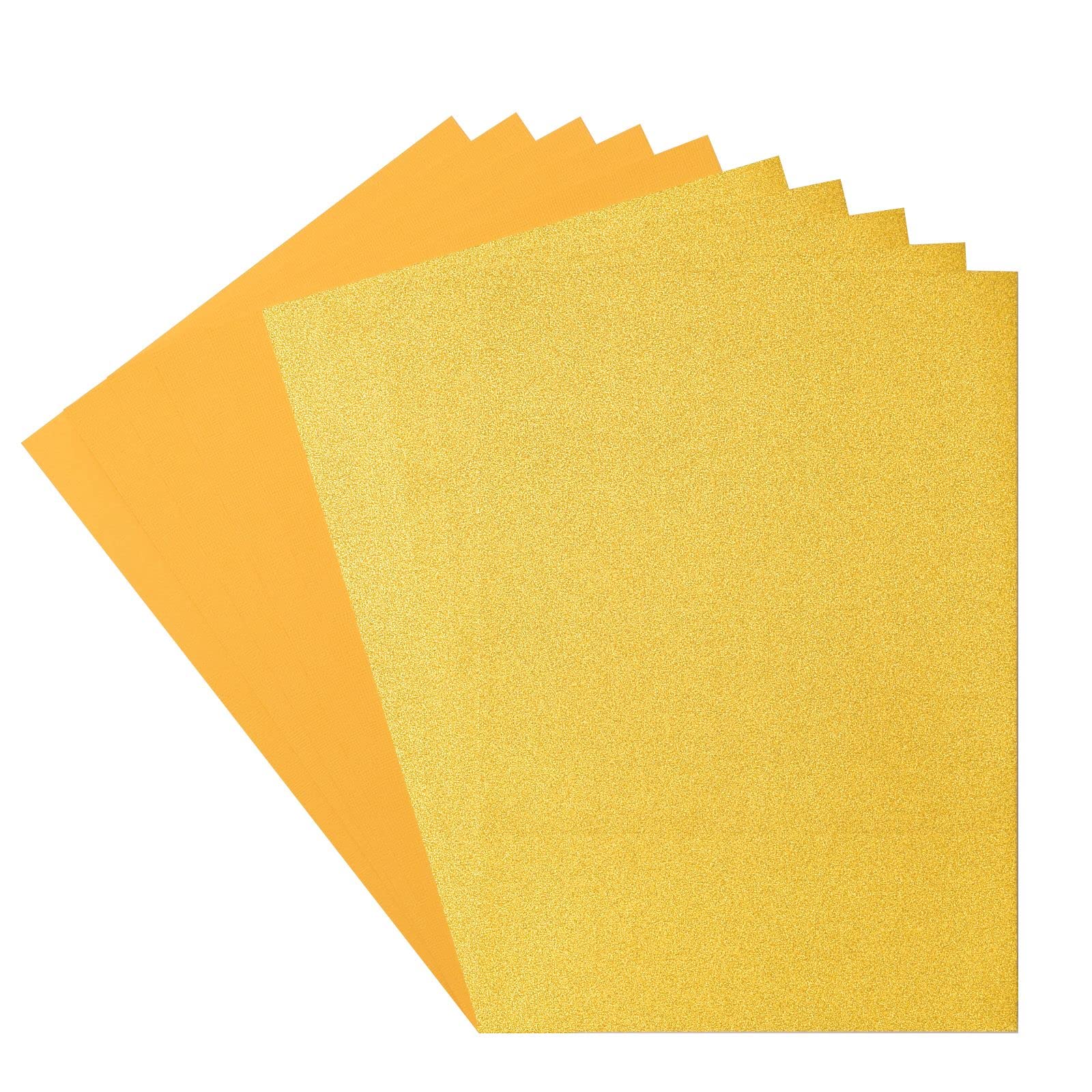 Florence Glitter Paper and Cardstock - A4 Coloured Card Making Supplies - Yellow Gold/Bee - 10 Sheets - Coloured Paper for Scrapbooking, Card Making and Other Paper Crafts - 250/216 GSM