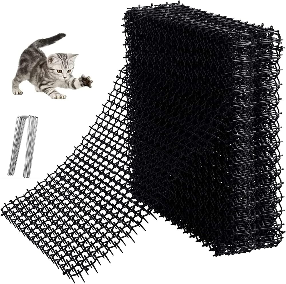 Yukiyi 12P Anti Cat Spikes Mat 15x20cm Pet Deterrent Net 8 U Peugs