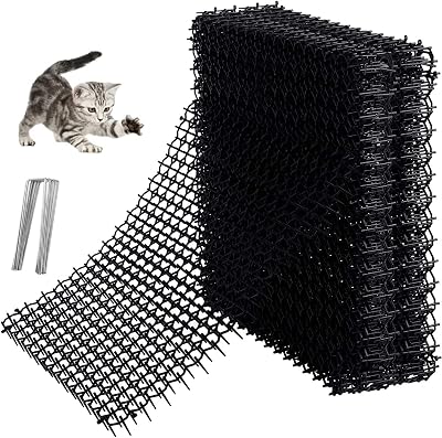 Yukiyi 12P Anti Cat Spikes Mat 15x20cm Pet Deterrent Net 8 U Peugs