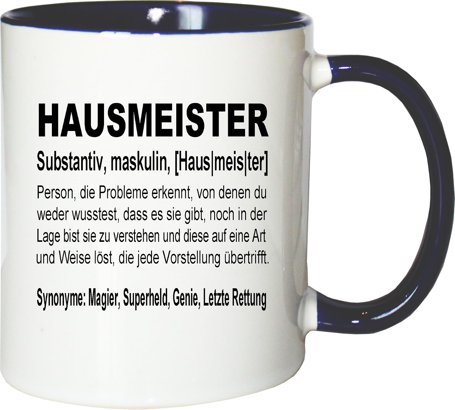 Mister Merchandise Kaffeebecher 'Hausmeister Definition' – Witziger Spruchbecher, 330ml, Spülmaschinenfest, Beidseitig Bedruckt