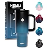 Hemli 40 Oz Tumbler with Handle and Straw, Insulated Tumbler with Leakproof 2-in-1 Lid and Straw, Reusable and Portable Water and Coffee Stainless Steel Travel Mug, Vacuum Insulated