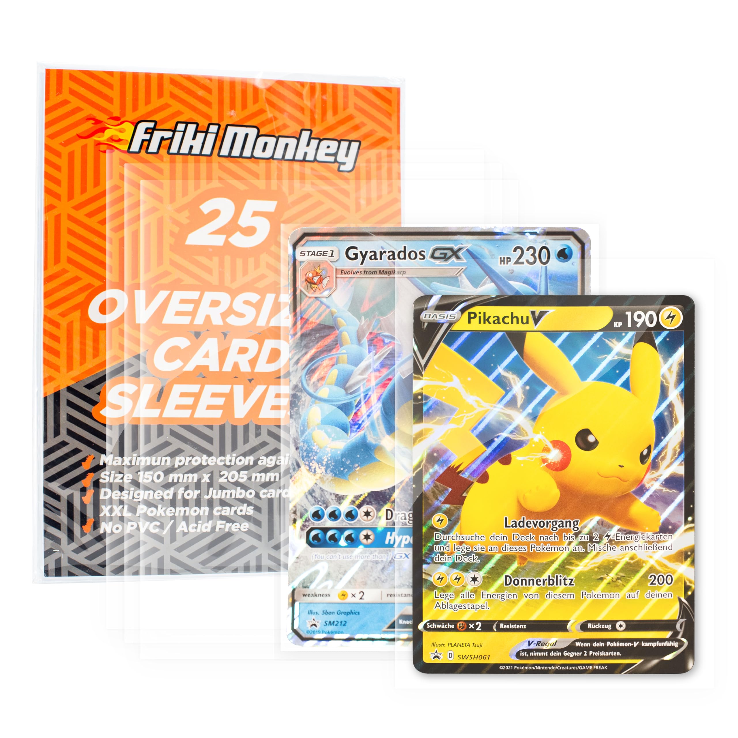 Card Sleeves for Jumbo XXL, Size 152 x 214 mm, Jumbo Size Sleeves Compatible with Pokemon Promo, Card Protector Case, Sleeves Pack of 25 (SLOVER25)