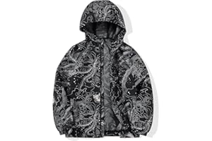 SNOW DREAMS Boys Waterproof Rain Jacket Windbreaker Lightweight Coat Kids Raincoat Outerwear