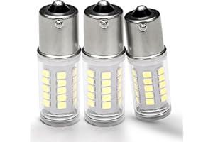 Heifymi BA15S 12V LED Bulbs, 5 Watt 1156 1141 1003 7506 Bright White 6000K, AC/DC12-24 Volt Low Voltage for RV Boat Mower Lawn Tractors Bathroom Reversing lights, DC Bayonet Single Contact Base,3 pack