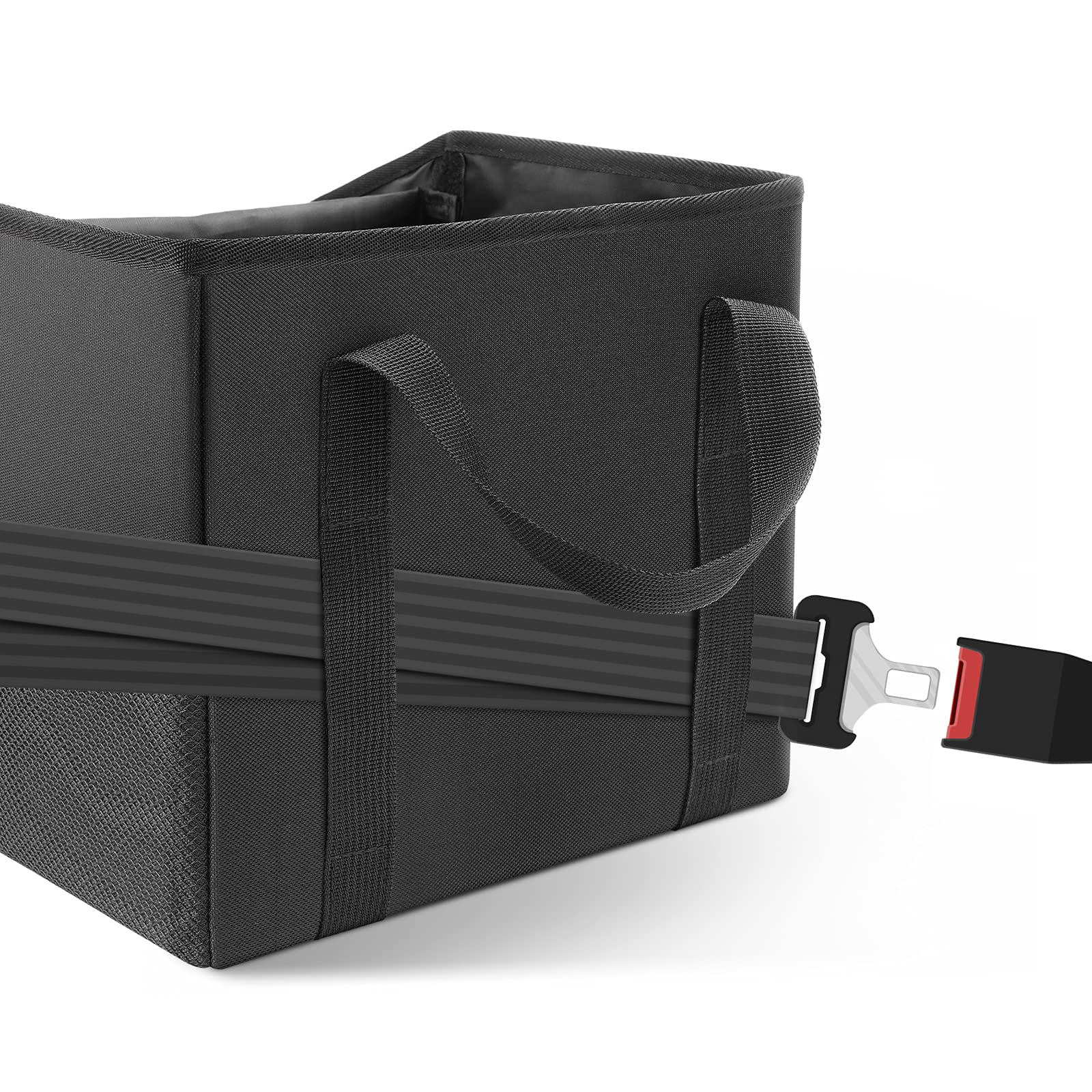 Car Organizer - Automotive Organizer for Front And Back Seat or Floor, Car Caddy Organizer with Divide, Handles and Multiple Mesh Pockets