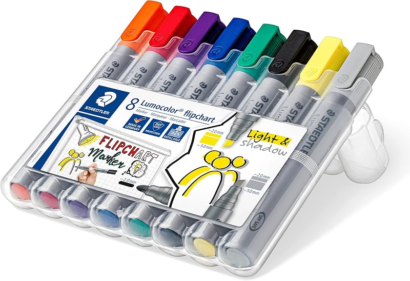 Lumocolor 356 Feutres flipchart – 8 couleurs, 2,0 mm