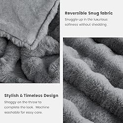 Cozy Bliss Faux Fur Throw Blanket for Couch, Fuzzy