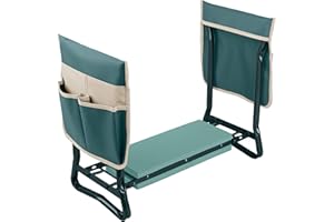 Garden Kneeler and Seat - 2-in-1 Foldable Garden Kneeling Pad and Stool with Removable Pockets for Gardening Tools - Gardening Gifts for Women, Mom, Dad, Seniors or Grandparents by Pure Garden (Green)