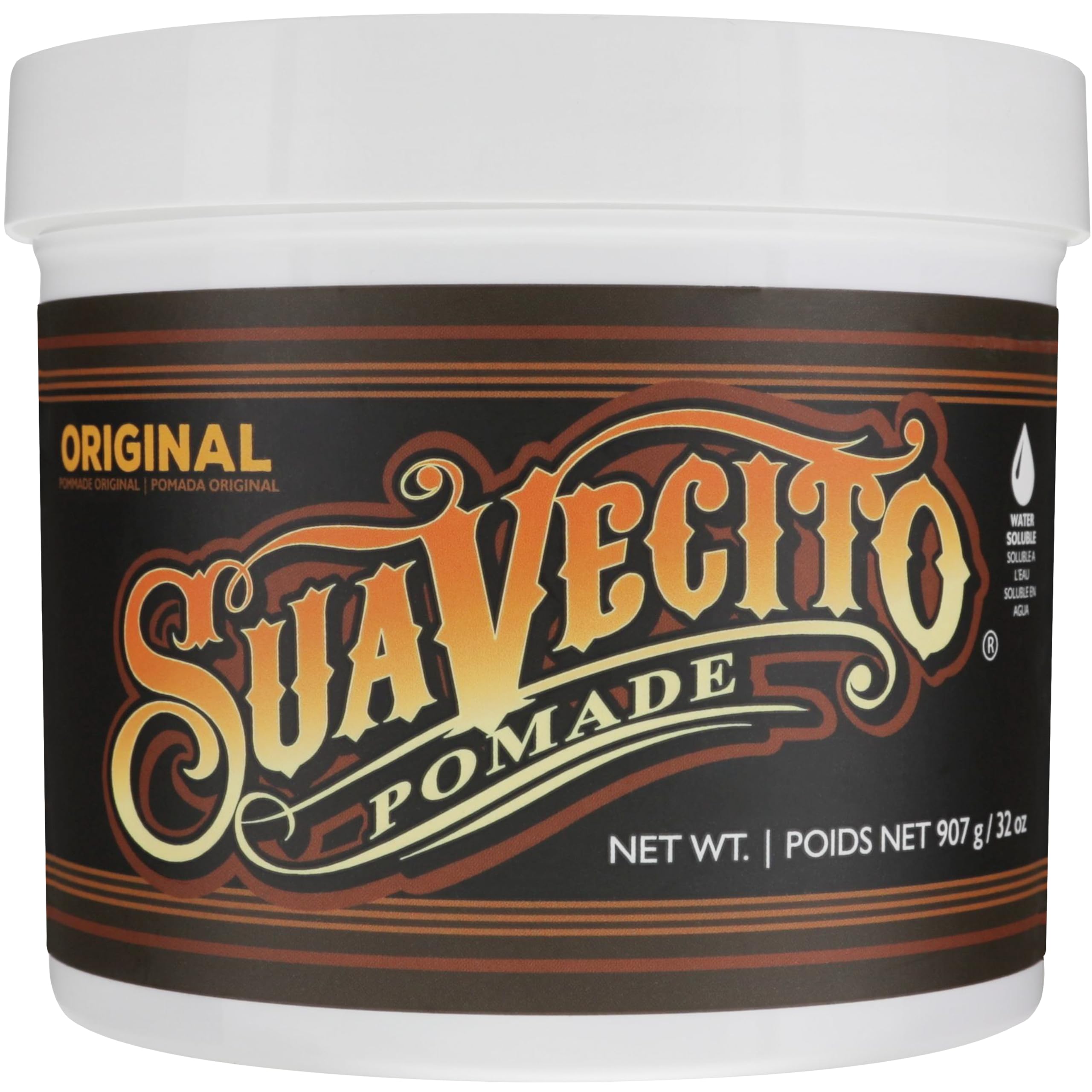 Suavecito Original Hold Pomade, Provides Medium Hold and High Shine, Easy to Apply and Wash Out, Ideal for Daily Use or Professional Styling 908g
