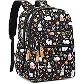 Leaper Water-resistant Cute Rabbit Laptop Backpack School Travel Bag Bunny Bookbags Satchel Black1
