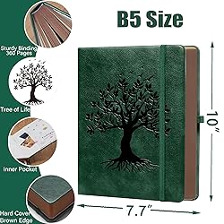 Thick Lined Journal Notebook with Pen, 360 Pages