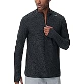 THE GYM PEOPLE Men's Half-Zip Long Sleeve Golf Shirts Soft Lightweight Warm Workout Pullover Sweatshirts with Thumb Hole