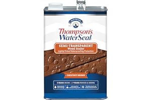 THOMPSON'S Thompson’s WaterSeal Semi-Transparent Waterproofing Wood Stain and Sealer, Chestnut Brown, 1 Gallon