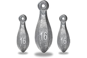 BLUEWING Bank Sinker 1LB/2LB/3LB/5LB/6LB Box Fishing Weights Saltwater Bullet Lead 1oz,2oz,3oz,5oz,8oz,10oz,12oz,16oz,32oz