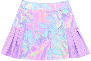 JESKIDS Girls' Tennis Golf Skirts with Shorts Pickleball Athletic Pleated Skort 6~13T