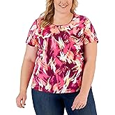 Karen S Plus Size Retro Wash Printed Top