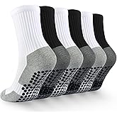 Kids Soccer Grip Socks Boys Basketball Crew Socks Cushioned Athletic Non Slip Sock Girls Running Sports