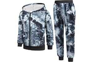 Boyoo Boys' 2 Piece Athletic Tracksuit Jogging Sets Outfit Sweatsuit Zip Up Hoodie and Active Pants for Kids 5-14 Years