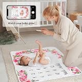 ODOXIA Baby Milestone Blanket Moon Size 130x100 cm Flowers Leaves Frames view 2