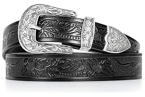 Western Belts for Women - Vintage Western Design Ladies Cowgirl Waist Belt for Pants Jeans Dresses by WHIPPY