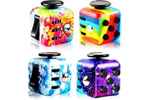 WGKK 4 Pack Fidget Cube Fidget Toy, Magic Cube Stress and Anxiety Relief Toys, Fidgets Cube Fidget Toy Cube Relaxing Hand-Held for Adults, Killing Time Cool Fidget Block for ADD/ADHD/OCD