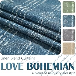 jinchan Boho Curtains Linen Curtains for Living