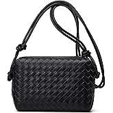 Sumrains Woven Crossbody Bag for Women: Classic Handwoven Vegan Leather Bag - Effortless Minimalist & Compact for Daily Wear