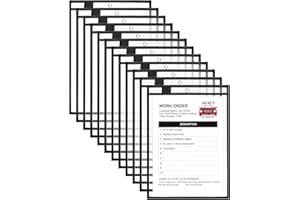 Nezyo Dry Erase Pockets Plastic Job Ticket Holders Shop Holder Order Pockets Clear Sleeves Tickets Folders Plastic Sleeves Paper Teacher Supplies for Classroom(14 x 10 in,Black,12 Pcs)