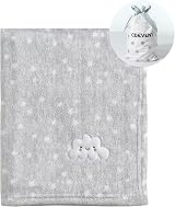 CREVENT Small Fluffy Baby Throw Blanket 75cmx100cm Grey Cloud view 7