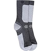 Columbia Hiking Ultra Light Crop Crew Socks, Charcoal, Large, 1 Pair