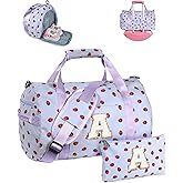 Vogewood Teen Girl Gifts Trendy Stuff, Girls Gym Bag, Kids Personalized Overnight Duffle Bags with Shoe Compartment, Monogram Travel Tote with Makeup Bag, Holiday Gift Set (Letter A)