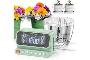UNISTYLE 2 Zone Automatic Plant Waterer for Indoor, Plant Watering Devices for 30 Potted Plants, Drip Irrigation System with Programmable, Green