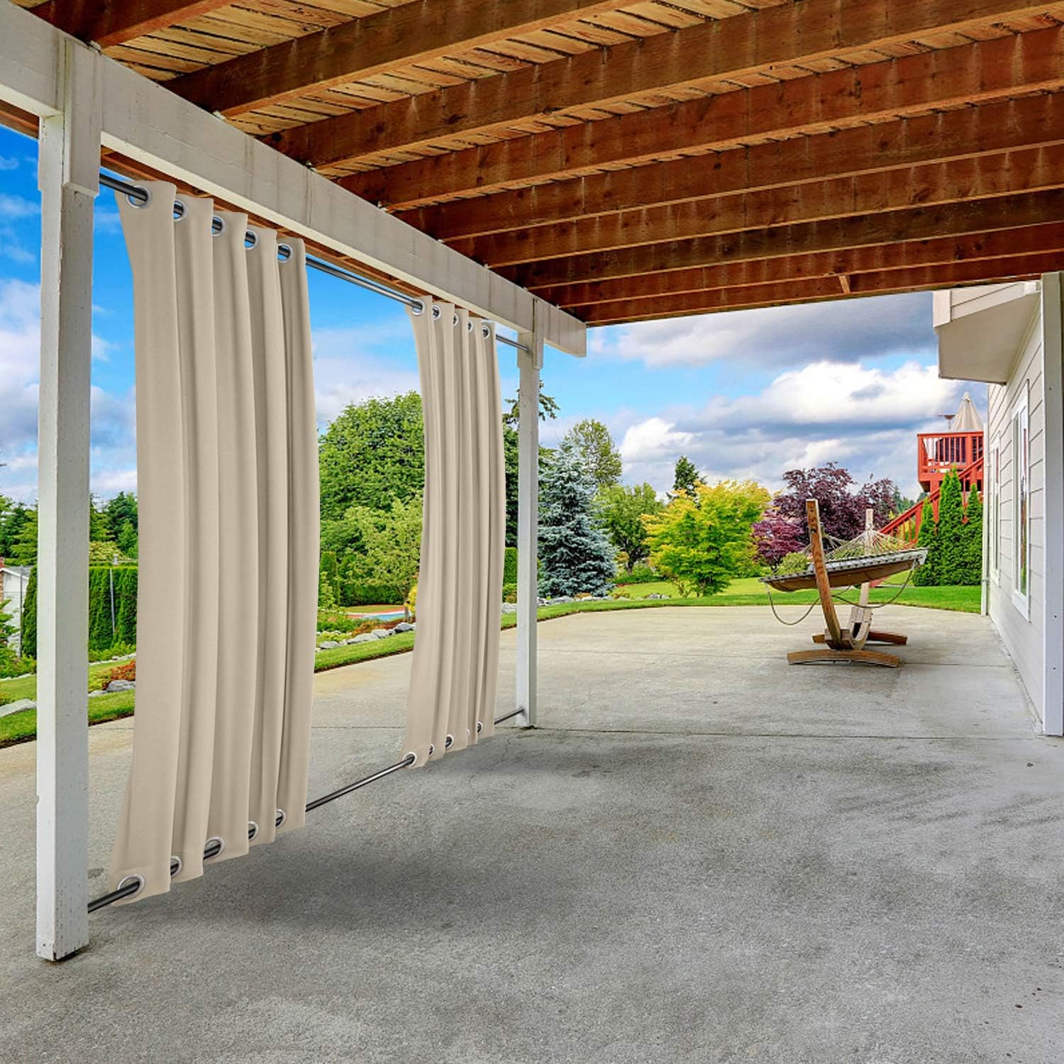 Outdoor Curtains - TWOPAGES Customized Outdoor Waterproof Drape Custom Made Curtain