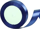 YAAVAAW 22m Navy Satin Ribbon 20mm Wide Gift Wrap Wedding Bow Decor