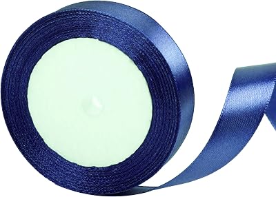YAAVAAW 22m Navy Satin Ribbon 20mm Wide Gift Wrap Wedding Bow Decor