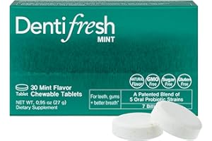 K K·NUTRA K-Nutra Dentifresh Mint Xylitol Tabs – Oral Probiotics for Bad Breath, Dry Mouth & Fresh Breath, 7 Billion CFU, Sugar-Free, GMO-Free, Gluten-Free, Natural Mint Flavor, 30 Tablets (Improved Formula)