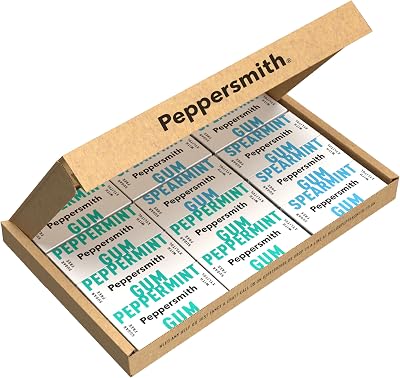 Peppersmith Spearmint Peppermint Gum Mix Pack 12 x 15g Xylitol Sugar Free