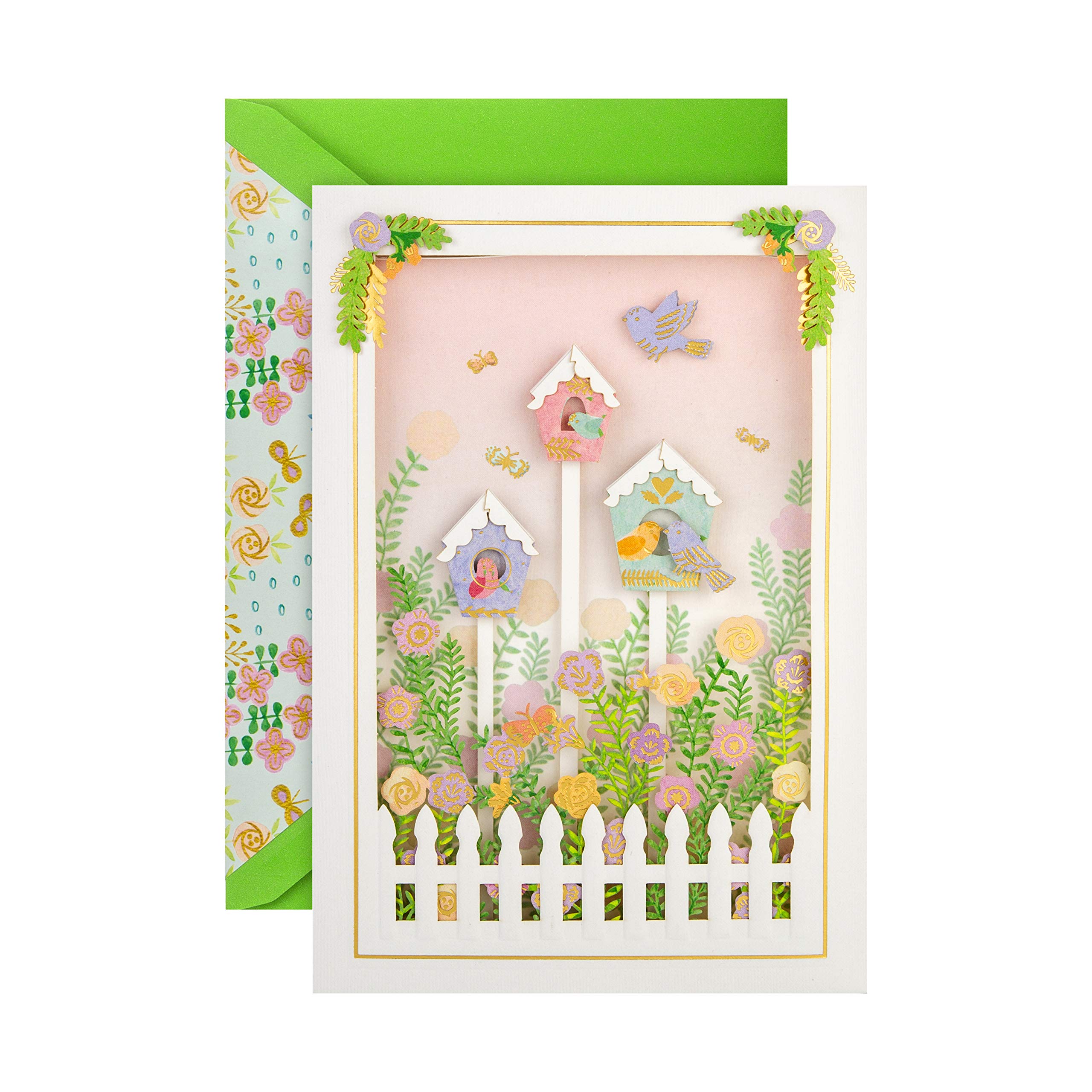 Hallmark Small Mothers Day Card - 'Signature' Collection 3D Bird Houses Design