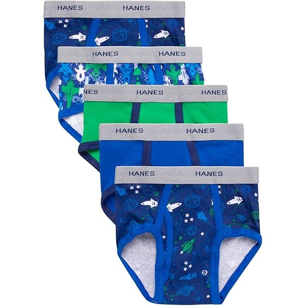 Lot De 10 Slips Hanes Pure Comfort Pour Enfant Garçon - Taille 4T - 100% Coton Multicolor Neuf