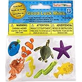 Safari Ltd. Good Luck Minis Coral Reef Fun Pack – 8 Mini Figurines: Pufferfish, Clownfish, Starfish, Sea Turtle, Seahorse, Octopus, Blue Tang, Moray Eel – Educational Toy Boys, Girls & Kids Ages 5+