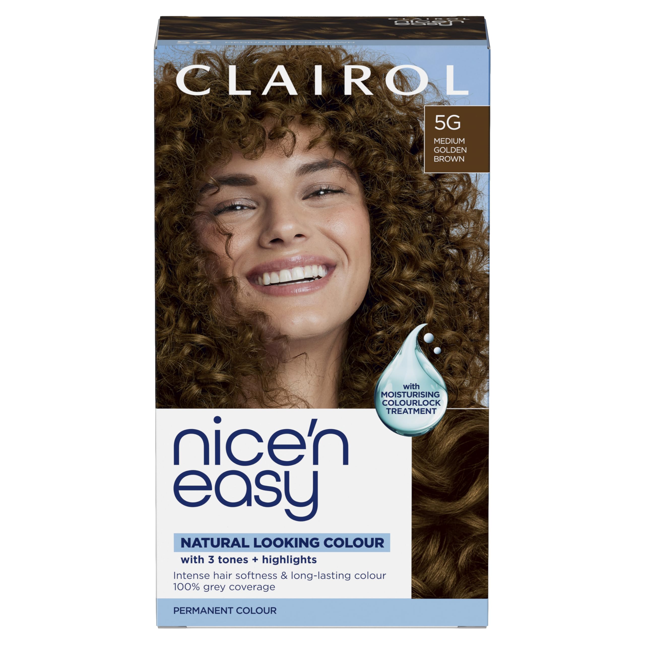 Clairol Nice'n Easy Crème, Natural Looking Oil Infused Permanent Hair Dye, 5G Medium Golden Brown