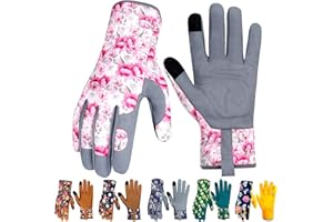 MERTURN Leather Gardening Gloves for Women Thorn Proof Garden Gloves Touch Screen Working Gloves Gifts