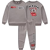 Disney Cars Lightning McQueen Boys Fleece Crewneck Sweatshirt and Pants Set for Toddler and Big Kids